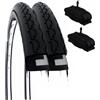 ECOVELO' 2 COPERTONI 24 X 1 3/8 (37-540) + CAMERE VALVOLA AMERICA PNEUMATICI NERI COPERTURE CARROZZINA/SEDIA A ROTELLE 24"