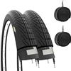 ECOVELO 2 COPERTONI 20 X 1.75 (47-406) + CAMERE PNEUMATICI STRADALI NERI GRAZIELLA CITY BIKE BICI BAMBINO