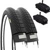 Ecovelo' 2 COPERTONI 20 X 1.75 (47-406) + CAMERE AMERICA PNEUMATICI STRADALI NERI GRAZIELLA CITY BIKE BICI BIMBO