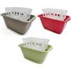 Ecoplast | Scolaposate in Plastica Rettangolare con Scomparti Variabili e Vassoio Raccogli Goccia, Colori Assortiti Tortora/Verde/Rosso, Made in Italy
