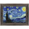 ConKrea Quadro su Tela Canvas INTELAIATO - con Cornice - Starry Night - Notte Stellata per Van Gogh - 50x70cm - Stile Country Nero Shabby - (cod.2671)