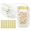 CQQNIU 25 sacchetti per spezie con 60 etichette per spezie, riutilizzabili, con cerniera, ermetici, per viaggi e campeggio
