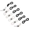 HOMOCONO 12 Pezzi Anelli in Silicone Antiscivolo per Cordicini Occhiali, Grip Regolabile, Colori Bianco e Nero, Stile Vintage, per Progetti Fai da Te