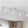 LVWIT Faretti LED da Soffitto Orientabili con 4 Luci GU10, Faretto da Interno Cromo Moderna, Faretti Soffitto per Barra, Salotto,Cameretta, Cucina (Senza Lampadina)