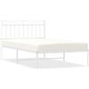 vidaXL Struttura letto con testiera in metallo bianco 100x200 cm
