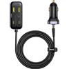 Baseus Backseatpal L1 110W Caricabatteria per auto 3 X Usb-A + 3 X Usb-C con cavo di prolunga da 1,5 M - Nero