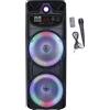 INOVALLEY Altoparlante Bluetooth, INOVALLEY MS02-XXL-N, 1000 W, luminoso, funzione karaoke, autonomia della batteria 2-3 ore