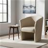 Dmora Poltrona con Rivestimento in finta pelle, Colore Beige, cm 65 x 78 x 60
