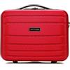 WITTCHEN Necessaire da viaggio Custodia per cosmetici Valigia da viaggio Bagaglio a mano Valigia cabina Valigia in ABS Borsa da toilette Rigido Globe Line Rosso Ryanair/ITA Airways
