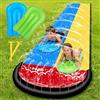 HIULLEN Scivolo ad acqua da giardino per bambini, 480 cm, con 2 bodyboard, scivolo gonfiabile con irrigatore integrato, giocattolo d'acqua estivo, doppio scivolo per esterni e prati
