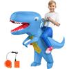 AOOWU Costume Gonfiabile, Costumi Gonfiabili Bambin Travestimento Gonfiabile, Dinosauro Gonfiabile Costumi Divertenti per Insegnanti Scuola Festa di Halloween, Carnevale(Blu)