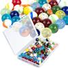 TEUYOE 80 biglie di vetro, 16 mm, biglie colorate con scatola trasparente per decorazione di vasi, materiali artigianali fai da te e tutti i tipi di giochi di marmo