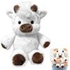 Zinueen Hochlandrind Peluche Plush 45cm/60cm, Peluche Mucca & Running Plush Mucca, Morbido Peluche come Decorazione e Regalo per Bambini Adulti (Bianco, 45cm)