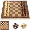 Zoutpy Scacchi - Scacchiera pieghevole in legno, 3 in 1, adatta per bambini e adulti (29 x 29 cm)