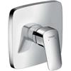 hansgrohe Logis - Rubinetto per doccia incasso per 1 utenza, Miscelatore monocomando quadrato per iBox universal, cromo, 71605000