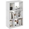 Furinno DALY Libreria 6 Cubi, Organizer a Cubi Libreria con Scomparti Irregolari, per Soggiorno, Camera da Letto, Home Office, Bianco