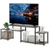 Furinno Turn-N-Tube Handel Supporto TV per TV fino a 55 pollici, rovere francese/nero