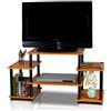 Furinno Supporti TV senza Attrezzi, Light Cherry and Nero, Square Corner