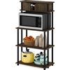 Furinno Turn-N-Tube Scaffale da Cucina Senza Attrezzi con mobiletto Superiore, Legno ingegnerizzato, Columbia Noce/Nero, 4 Livelli con 1 Armadio