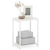 Furinno SIMPLISTIC Tavolino Laterale, Tavolino Da Divano Con Struttura In Metallo A 2 Ripiani Con Ripiano Aperto, Comodino, Bianco