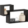 Furinno Rossi Interweave - Mensola decorativa galleggiante per montaggio a parete, set da 3 pezzi