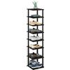 Furinno TURN-N-TUBE Scarpiera, Organizer Scarpe a 8 Ripiani, Scarpiera Autoportante con Torre Portascarpe Salvaspazio Verticale, per Armadio, Ingresso, Ufficio, Garage, Espresso/Nero