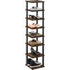 Furinno TURN-N-TUBE Scarpiera, Organizer Scarpe a 8 Ripiani, Scarpiera Autoportante con Torre Portascarpe Salvaspazio Verticale, per Armadio, Ingresso, Ufficio, Garage, Pino Ambra/Nero