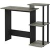 Furinno EFFICIENT Scrivania Da Gaming, Con 3 Ripiani Laterali Aperti, Laptop Notebook, Scrivania Da Ufficio Per Home Office, Studio, Dormitorio, French Oak