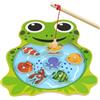 Vicloon Giocattolo a forma di pesce in legno, 10 pezzi, gioco magnetico per la pesca, giocattoli didattici con 2 canne da pesce, per riconoscere la vita marina, giocattoli Montessori per bambini