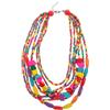 PartyKindom Collana Boho di Perline Grandi in Legno di Cocco Colorata, Collana Etnica Africana Ciondolo, Gioielli Fatti a Mano per Donna da Festa e Viaggio