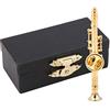 TOTITOM Spilla per clarinetto placcata in oro Spilla con strumento musicale confezione regalo strumento musicale in miniatura da donna eleganti per uomo e donna bavero in miniatura