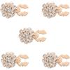 HOMSFOU Copribottoni per Camicie 5 Pezzi Strass Decorativi in Rame a Forma di Fiore, Design Elegante per Abiti Formali e Feste, Riutilizzabili e Raffinati