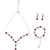 BESPORTBLE Bracciale Set Collana Rosa Rossa Set Di Da Donna Bracciale e Orecchini Accessorio Vintage Per Outfit e Costumi