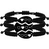 JunyiDIY Set di 3 braccialetti dell'amicizia, corda intrecciata, con ciondolo a forma di cuore e puzzle, con incisione Best Friend Forever, per uomini e donne, braccialetti coordinati della distanza