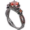 Healeved Rame Lucido Nero con Rossa, Design Vintage Punk per Dita, per Outfit Tenebrosi e Feste a Tema