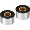PATIKIL 1.18x984' (30mmx300m) Cera Termico Trasferimento Fiocco, 2 Rotolo 1 Nucleo Inchiostro Fuori Codice Barre Stampante Fiocco per Stampante Etichetta Rivestito, Nero