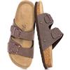 FITORY Donna Sandali Bassi con Plantare in Sughero, Punta Aperta Regolabile Slip-On per Estate Marrone Taglie 43