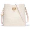 KALIDI FANCY FOREST Kalidi, borsa a tracolla da donna, borsa a secchiello in pelle PU, tracolla regolabile, multi tasche, Beige
