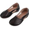 FRCOLOR Sandali Donna Zeppe Basse Traforate Nere 39 in Pu, Stile Casual