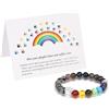 YTOOK Braccialetto commemorativo per cani e gatti, regalo commemorativo per animali domestici, 7 chakra, 8 mm, con ponte arcobaleno nero, per donne e uomini che perdono animali domestici, regalo per