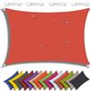 QIAQ Tenda parasole rettangolare, 2 x 1,8 m, 95% UV, protezione solare da giardino, impermeabile, per giardino, patio, feste, pergola, balcone, colore rosso