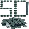 Funver Kit di 50 Clip di Fissaggio Rapido con Fascette da 15 cm, clip in Polietilene Resistenti alle Intemperie di Fissaggio Telo Frangivista, per Frangivista Cancere Reti e Schermi da Giardino Verde Colore