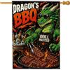 Generic Dragon House, bandiera estiva per barbecue estiva verde su entrambi i lati, bandiere decorative per portico anteriore, patio, prato, ingresso campeggio, 71 x 101 cm