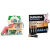 BlueY e Bingo Supermarket Playset con scala mobile, giocattoli da gioco per bambini, suoni e 15 pezzi, set da gioco per negozio di alimentari + Duracell Optimum confezione da 4 AAA