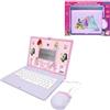 LEXIBOOK, Disney Princess, Computer portatile educativo bilingue, 164 attività di apprendimento, inglese e spagnolo, giocattolo educativo per bambini, rosa, JC601DPi2LXB