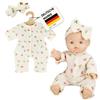 Heless 1681 - Tutina in Mussola per Bambole "Freche Früchtchen" con Grazioso Cerchietto, 100% Cotone Biologico, per Bambole e Peluche di Dimensioni 28-35 cm