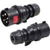 PCE-025-6XS SPINA CEE 32A 5P (3P+N+T) 400V IP44 5 POLI MASCHIO NERA MIDNIGHT SERIE BLACK PLUG