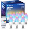 Aigostar Mesh - Lampadina Smart Alexa Bluetooth 6.5W C37 E14 Candela LED, 555LM RGB & 2700K-6500K, Works With Alexa, 6 Unità (Con Telecomando Bluetooth)