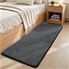 Sour Lemon Tappeto moderno a pelo corto, lavabile, soffice, antiscivolo, per corridoio, ingresso, cameretta dei bambini, camera da letto, 80 x 300 cm, grigio scuro/bianco