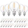 Spacelumen Lampadine LED G40 di ricambio, lampadine da 1 W con attacco E12/C7, lampadine Edison sferiche a luce bianca calda (2200 K) per ghirlande luminose da interno ed esterno 25 pezzi
